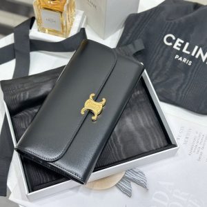 Celine Triomphe replika plånbok i äkta läder - premium kvalitet & snabb leverans 1101882667 - front view | Celine