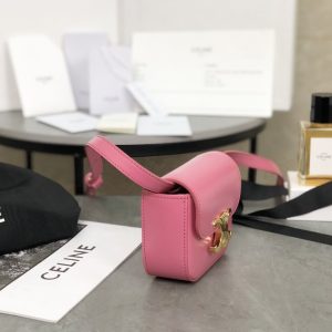 Celine Triomphe Mini i spegelkvalitet - Perfekt kopia av designerhandväska i rosa 1139335150 - side view | Celine