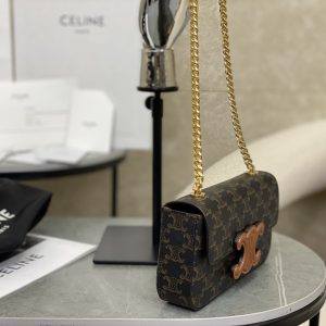 Celine Triomphe Shoulder Bag - Exakt Replika I Spegelkvalitet Med Äkta Läder 1101611528 - side view | Celine