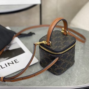 Celine Triomphe Canvas Miniväska - Premium replika i spegelkvalitet med äkta läder 1101882609 - side view | Celine